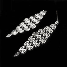 Load image into Gallery viewer, Jewelblings Luxury Chandelier Style Full Marquise Stones Tassel Long Rhombus Shaped Drop Earrings Geometrical Affairs Event Gala Jewelry
