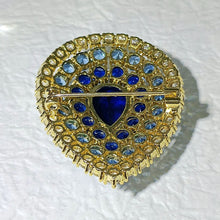 Load image into Gallery viewer, Mid-century Stylish Blue Teardrop Shaped Broaches Pins Gold Tone
