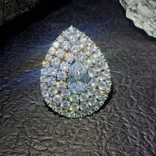 Load image into Gallery viewer, Middle Century Design Clear White Round Pear CZ Brooches Pins Teardrop Jewelry
