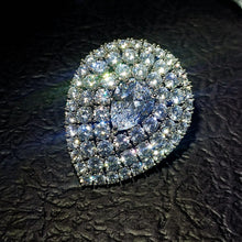 Load image into Gallery viewer, Middle Century Design Clear White Round Pear CZ Brooches Pins Teardrop Jewelry
