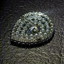 Load image into Gallery viewer, Middle Century Design Clear White Round Pear CZ Brooches Pins Teardrop Jewelry
