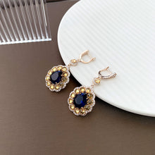 Load image into Gallery viewer, Jewelblings Vintage Yellow Blue Teardrop Earrings Floral Jewelry
