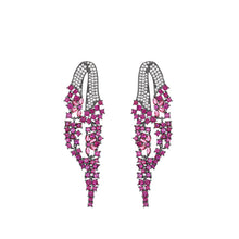 Load image into Gallery viewer, Jewelblings Gorgeous Black Tone Twist Ribbon Tassel Drop Earrings Chandelier Jewelry
