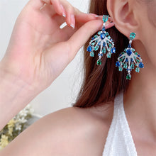 Load image into Gallery viewer, Jewelblings Fantastic Chandelier Style Colored Stones Art Deco Burst Tassel Drop Earrings Formal Event Accessory
