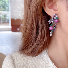 Load image into Gallery viewer, Jewelblings Luxurious Goth Inspiration Black Tone Purple Flower Cherry Earrings for Holiday Party Jewelry
