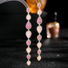 Load image into Gallery viewer, Jewelblings Luxury Entry Look Extra Long Colored Tears Tassel Drop Earrings
