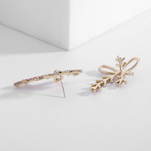Load image into Gallery viewer, Jewelblings Winter Inspiration Ribbon Bow and Snowflake Stud Earrings Fashion Designer Jewelry
