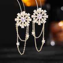 Load image into Gallery viewer, Jewelblings Fantasy Opens Mini Pearls Accent Heart Domed Square Flower Link Chain Tassel Drop Earrings Fairy Style Jewelry
