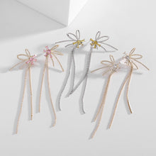 Load image into Gallery viewer, Jewelblings Elegant Fashion Ribbon Floral Extra Long Two Tassel Earrings Detachable Two-way Wear Jewelry
