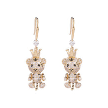 Load image into Gallery viewer, Jewelblings Traditional Chinese New Year Adorable Tiger with Crown Hook Earrings Forest Animal Jewelry
