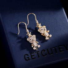 Load image into Gallery viewer, Jewelblings Traditional Chinese New Year Adorable Tiger with Crown Hook Earrings Forest Animal Jewelry
