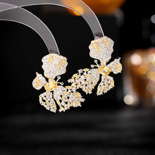 Load image into Gallery viewer, Jewelblings Luxurious Full Pave and Oval Stone Accent Green Butterfly Stud Earrings for Summer Weekend Holiday Party
