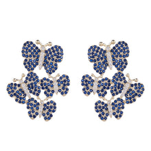 Load image into Gallery viewer, Jewelblings Graceful Dancing Dark Blue Yellow Purple Hot Pink Butterflies Earrings Duster Butterfly Jewelry
