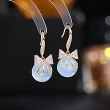 Load image into Gallery viewer, Jewelblings Girly Style Candy Ribbon Pearlescent Green Ball Drop Earrings Every Day Wear
