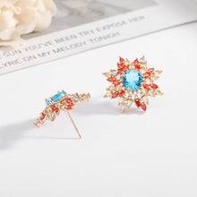 Load image into Gallery viewer, Jewelblings Fancy Style Burst Style Eight Point Pink Purple Round Flower Stud Earrings for Holiday Jewelry
