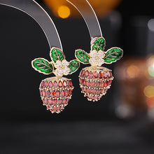Load image into Gallery viewer, Jewelblings Adorable Enamel Leaf Marquise Shape CZ Carrot Stud Earrings Fruit Jewelry
