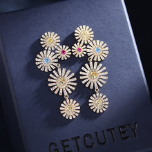 Load image into Gallery viewer, Jewelblings Fantastic Gold Tone Yellow Pink Blue Daisy Flowers Earrings Firework Style Jewelry
