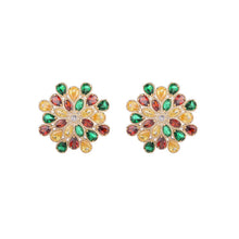 Load image into Gallery viewer, Jewelblings Luxurious Colorful Marquise Pear Stones Cluster Flower Stud Earrings
