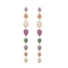 Load image into Gallery viewer, Jewelblings Luxury Entry Look Extra Long Colored Tears Tassel Drop Earrings
