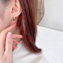 Load image into Gallery viewer, Jewelblings Simpliastic Fashion Colored Stones Pave 3D Square Clip Earrings Office Wear Accessory
