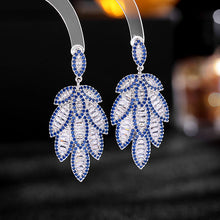 Load image into Gallery viewer, Jewelblings Dazzling Multi-Tiered Cluster Orange Leaf Drop Earrings
