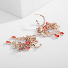 Load image into Gallery viewer, Jewelblings Stunning Designer Lilac Purple Plumes &amp; Tails Butterfly Drop Earrings with Short Tassel Insect Jewelry
