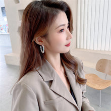Load image into Gallery viewer, Jewelblings Romantic Style Blue Heart Cut CZ Hoop Earrings C Shaped Earrings Jewelry
