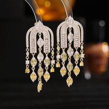 Load image into Gallery viewer, Jewelblings Gorgeous Arch Shaped Tassel Earrings for Wedding Bridal Accessory
