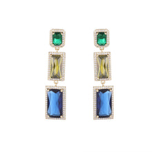 Load image into Gallery viewer, Jewelblings Modern Fashion 4-prong Set Rectangle Stones Drop Earrings Geometrical Jewelry
