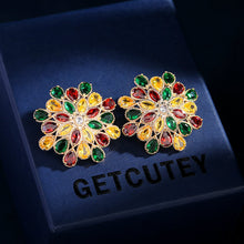 Load image into Gallery viewer, Jewelblings Luxurious Colorful Marquise Pear Stones Cluster Flower Stud Earrings
