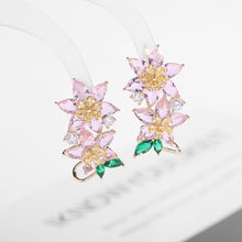 Load image into Gallery viewer, Jewelblings Summer Fashionable Double Layered Yellow Green Flower Ear Clip Earrings Sweet Floral Jewelry

