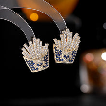 Load image into Gallery viewer, Jewelblings Modern Fashion Heart Accent French Fries Stud Earrings Chips Jewelry
