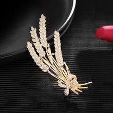 Load image into Gallery viewer, Jewelblings Stunning Gold Tone Clear CZ Bow Tie Wheat Brooch Pin Ears Jewelry for Women Suit
