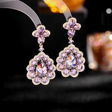 Load image into Gallery viewer, Jewelblings Exquisite Vintage Style Cluster Yellow Pear Drop Earrings for Anniversary Christmas Gifts Jewelry
