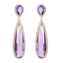 Load image into Gallery viewer, Jewelblings Classic Vintage Clear CZ Embellishment Green Pear and Long Teardrop Earrings for Women Accessory
