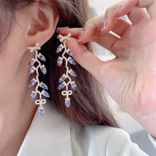 Load image into Gallery viewer, Jewelblings Elegant Fashion Ribbon Bowtie and Campanula Bellflower Drop Earrings Frenchy Style Jewelry
