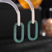 Load image into Gallery viewer, Jewelblings Gorgeous Designer Opens Oval Shaped Round Bar Drop Earrings Geometrical Color Blocking Jewelry
