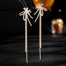 Load image into Gallery viewer, Jewelblings Elegant Fashion Ribbon Floral Extra Long Two Tassel Earrings Detachable Two-way Wear Jewelry
