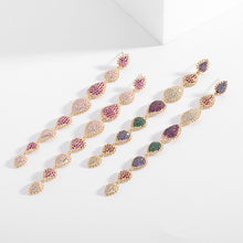 Load image into Gallery viewer, Jewelblings Luxury Entry Look Extra Long Colored Tears Tassel Drop Earrings
