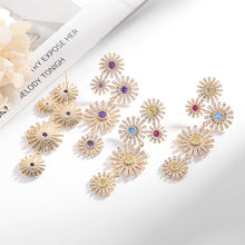 Load image into Gallery viewer, Jewelblings Fantastic Gold Tone Yellow Pink Blue Daisy Flowers Earrings Firework Style Jewelry
