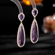 Load image into Gallery viewer, Jewelblings Classic Vintage Clear CZ Embellishment Green Pear and Long Teardrop Earrings for Women Accessory
