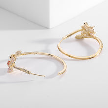 Load image into Gallery viewer, Jewelblings Fashion Trendy Circle Overlap Hoop Flower Clip Earrings Daily Jewelry
