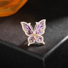 Load image into Gallery viewer, Jewelblings Stunning Tinny Clear CZ Hemmed Blue Enamel Butterfly Collar Pin Lapel Pin Jewelry for Women Accessory
