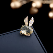 Load image into Gallery viewer, Jewelblings Cute Love Stamp Ear See-through Golden Rabbit Pin Safety Lapel Collar Pin Kids Children Jewelry
