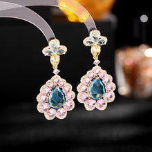Load image into Gallery viewer, Jewelblings Exquisite Vintage Style Cluster Yellow Pear Drop Earrings for Anniversary Christmas Gifts Jewelry
