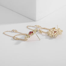 Load image into Gallery viewer, Jewelblings Fantasy Opens Mini Pearls Accent Heart Domed Square Flower Link Chain Tassel Drop Earrings Fairy Style Jewelry
