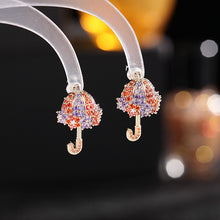 Load image into Gallery viewer, Jewelblings Fancy Style Black Tone Blue Orange Umbrella Drop Earrings Creative Jewelry Collection
