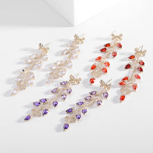 Load image into Gallery viewer, Jewelblings Elegant Fashion Ribbon Bowtie and Campanula Bellflower Drop Earrings Frenchy Style Jewelry
