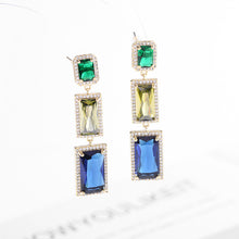 Load image into Gallery viewer, Jewelblings Modern Fashion 4-prong Set Rectangle Stones Drop Earrings Geometrical Jewelry
