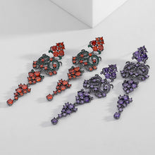 Load image into Gallery viewer, Jewelblings Splendour Vintage Long Trio Tiered Scroll Stone Clusters Chandelier Earrings Traditional Indian Style Jewelry
